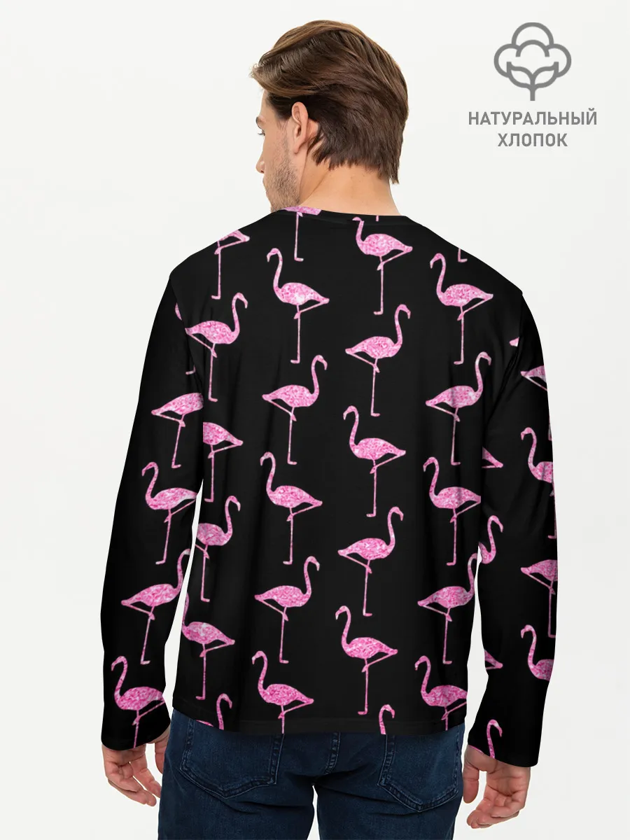 Мужской лонгслив базовый / Фламинго | Чёрная