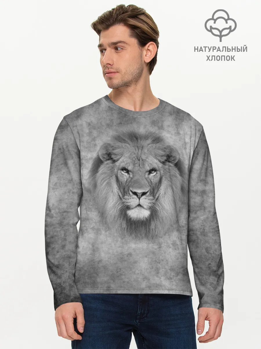 Мужской лонгслив базовый / Лев