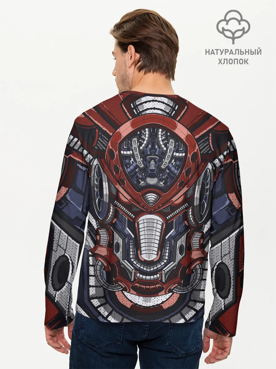 Мужской лонгслив базовый / Механический робот