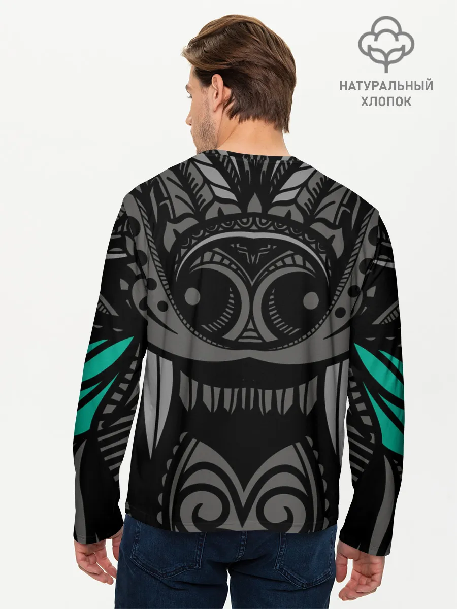 Мужской лонгслив базовый / Рисунок волк