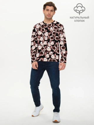 Мужской лонгслив базовый / Popping cats