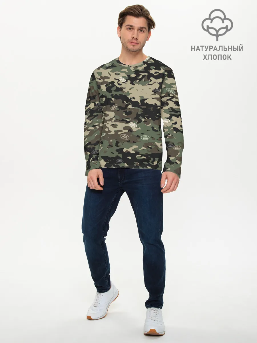 Мужской лонгслив базовый / Камуфляж Land Rover