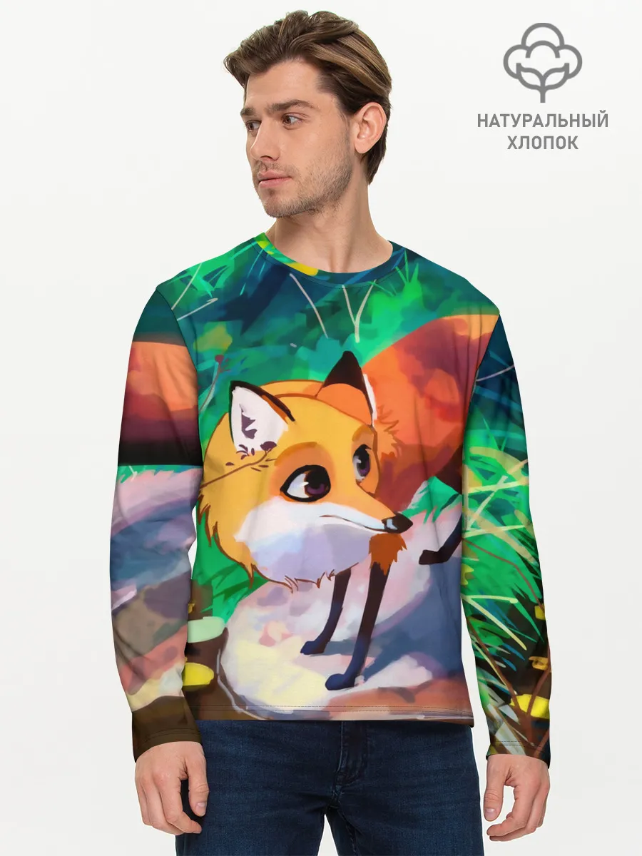 Мужской лонгслив базовый / Лисичка