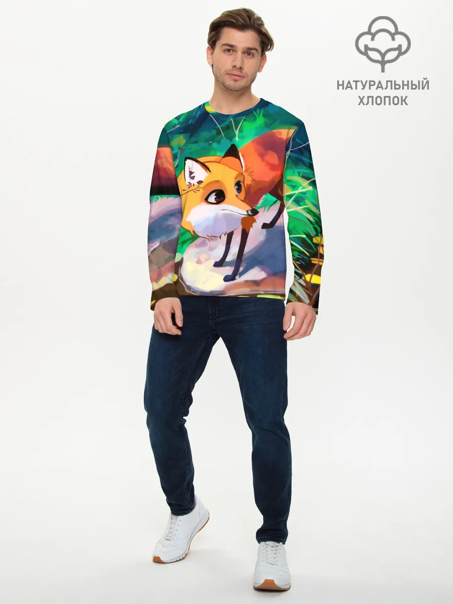 Мужской лонгслив базовый / Лисичка