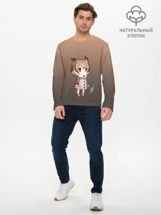 Мужской лонгслив базовый / девочка сова с топром