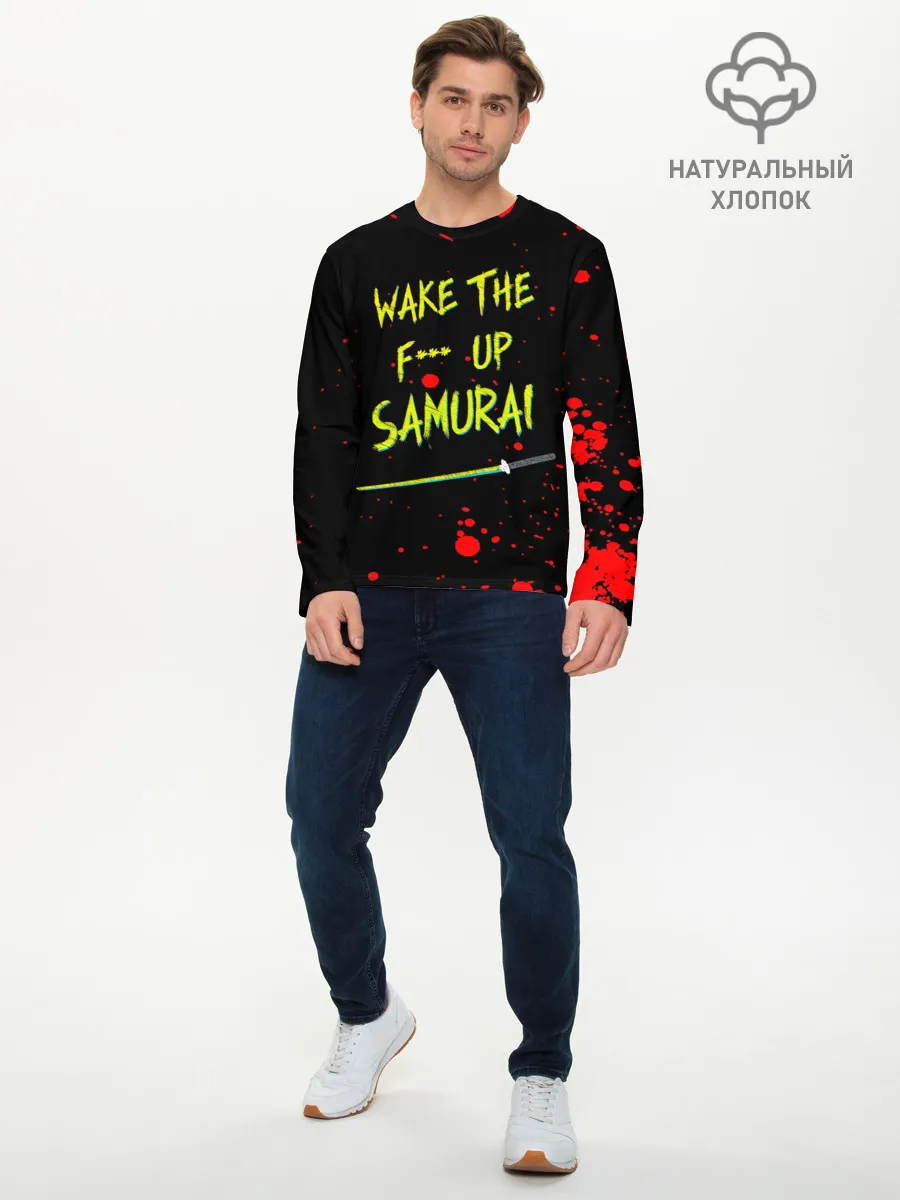 Мужской лонгслив базовый / WAKE THE F*** UP SAMURAI