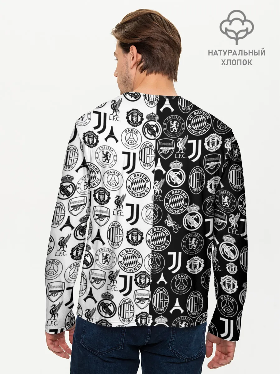 Мужской лонгслив базовый / ЛОГОТИПЫ ФУТБОЛЬНЫХ КОМАНД
