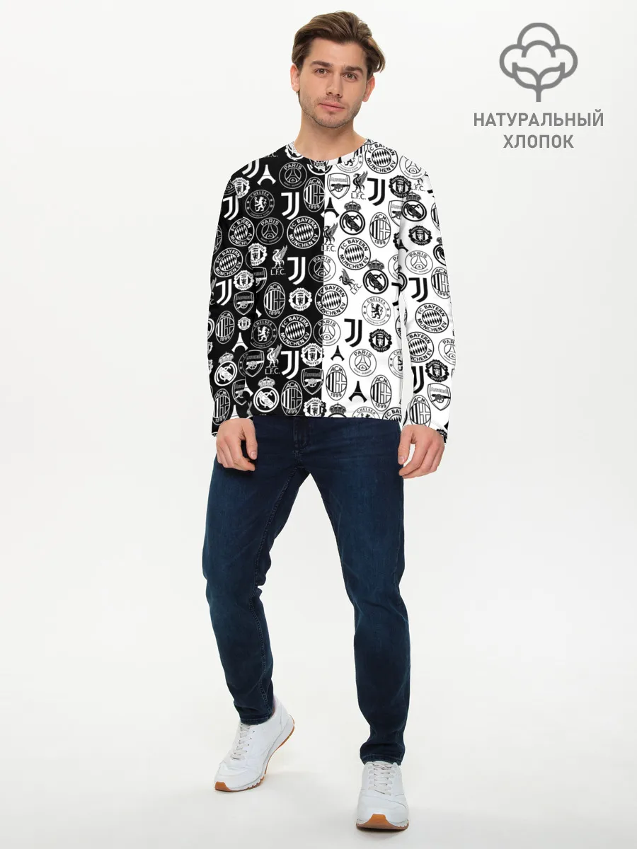 Мужской лонгслив базовый / ЛОГОТИПЫ ФУТБОЛЬНЫХ КОМАНД