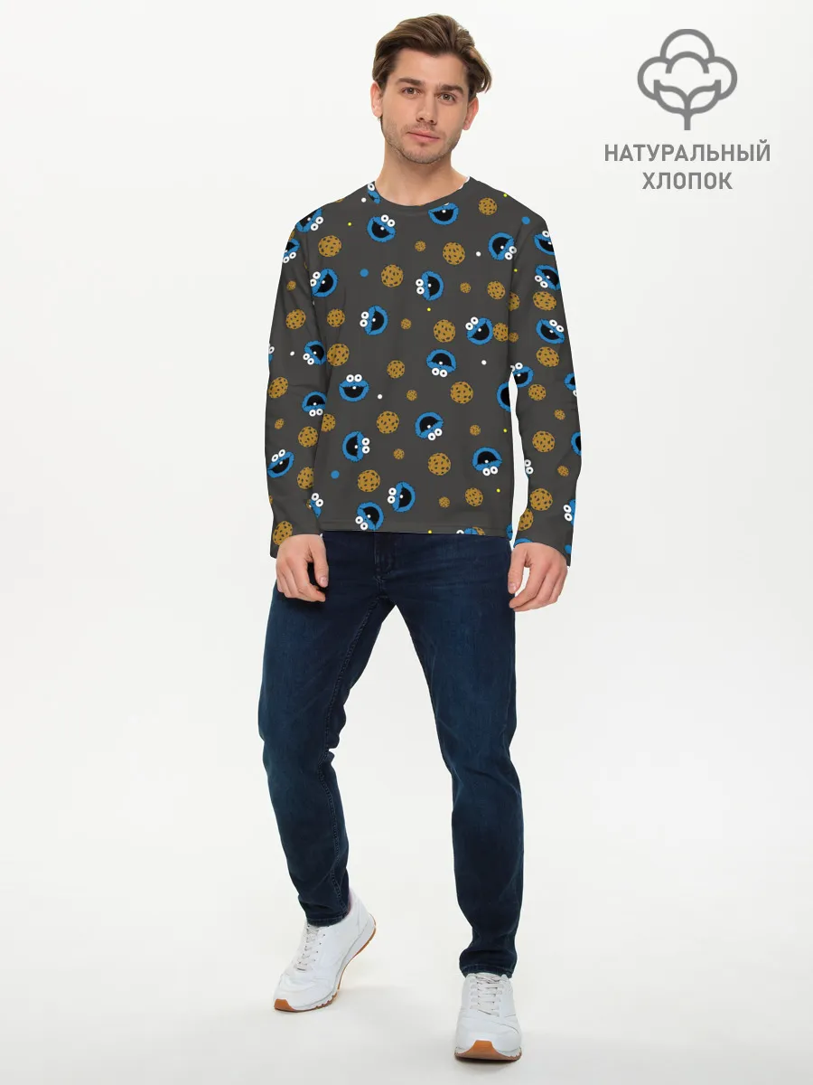 Мужской лонгслив базовый / Cookie Monster