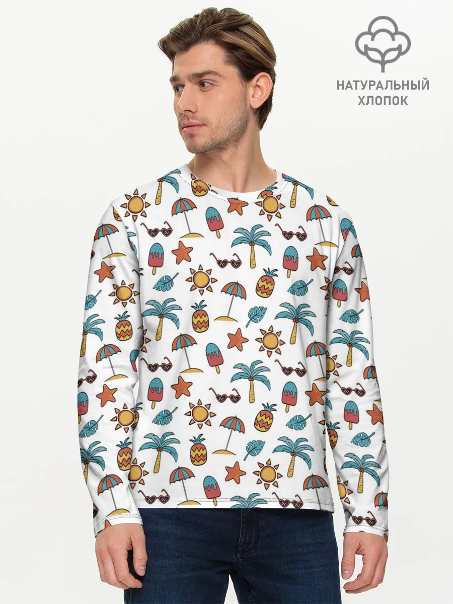 Мужской лонгслив базовый / Летний паттерн