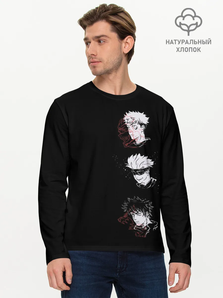 Мужской лонгслив базовый / JUJUTSU KAISEN три головы