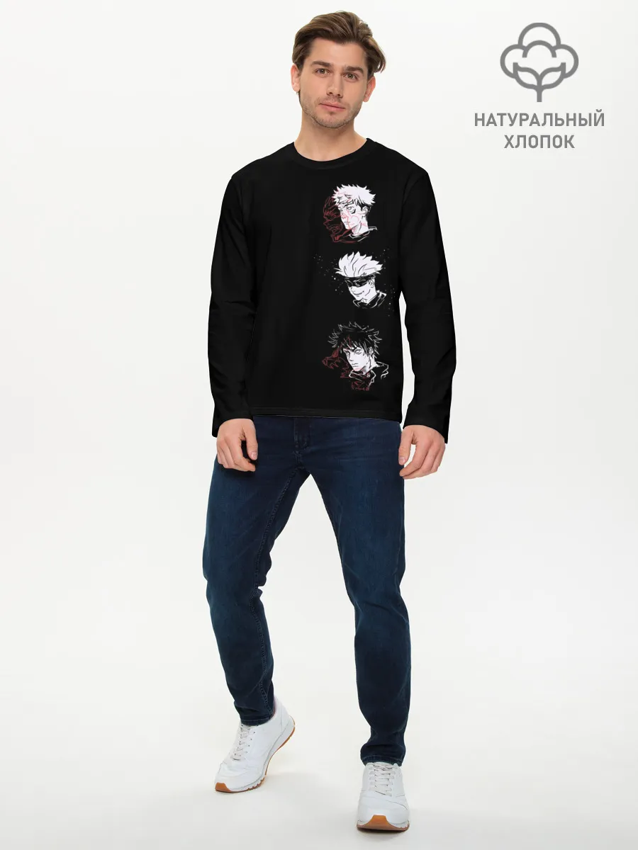 Мужской лонгслив базовый / JUJUTSU KAISEN три головы