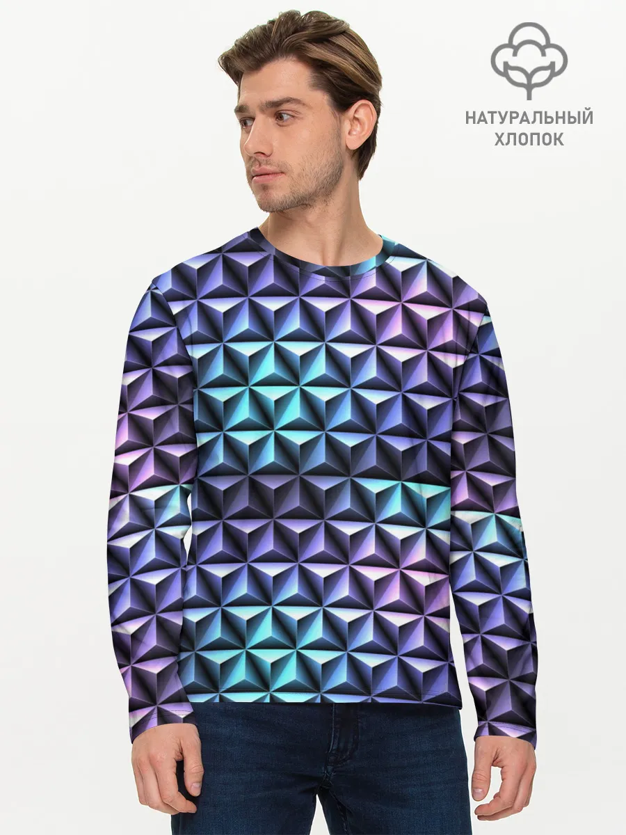 Мужской лонгслив базовый / НЕОНОВАЯ СТАЛЬ