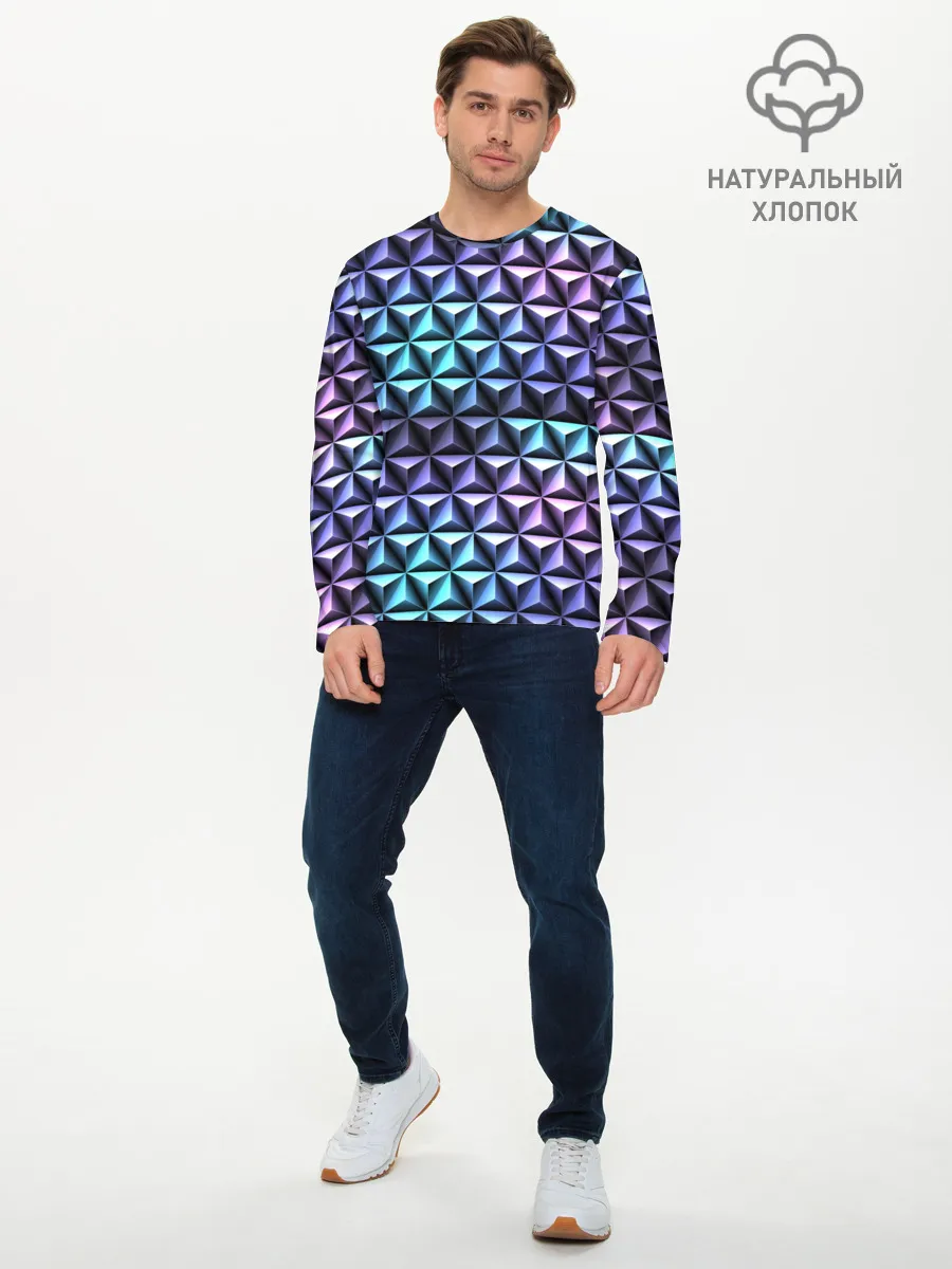 Мужской лонгслив базовый / НЕОНОВАЯ СТАЛЬ