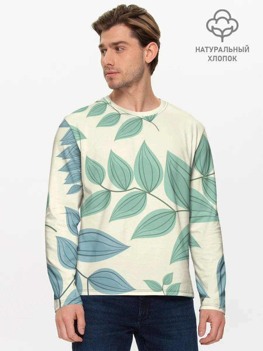 Мужской лонгслив базовый / Цветы