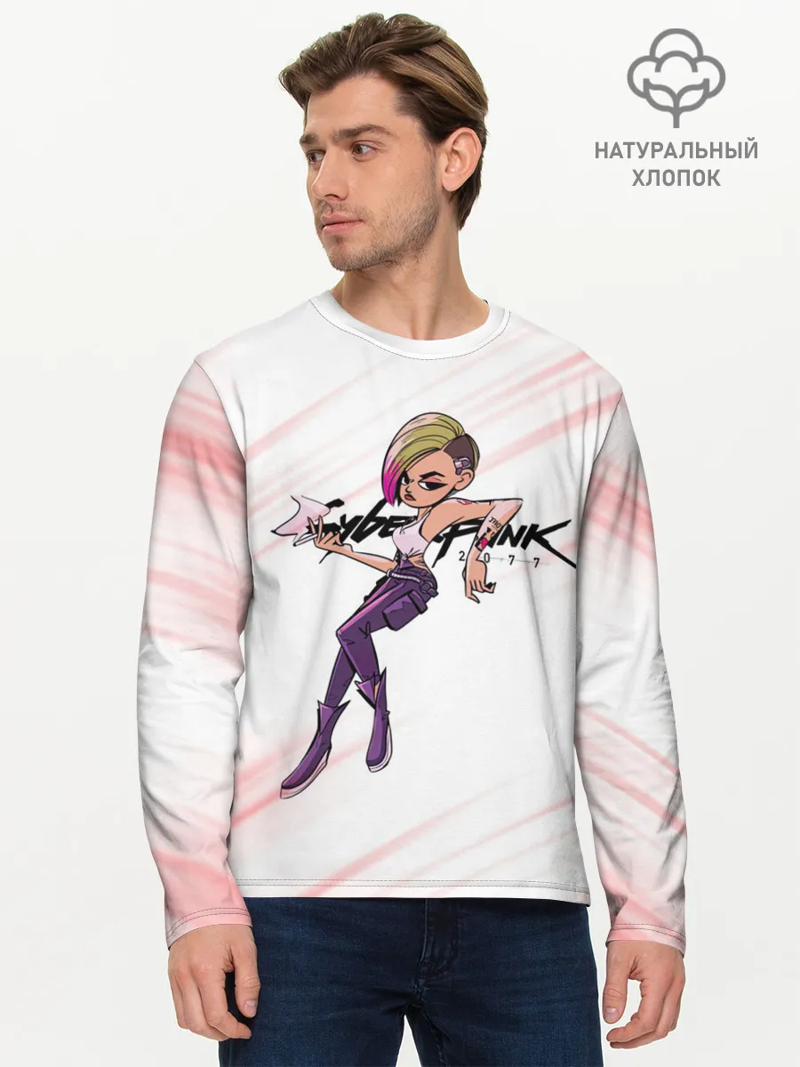 Мужской лонгслив базовый / Moxes Cyberpunk 2077