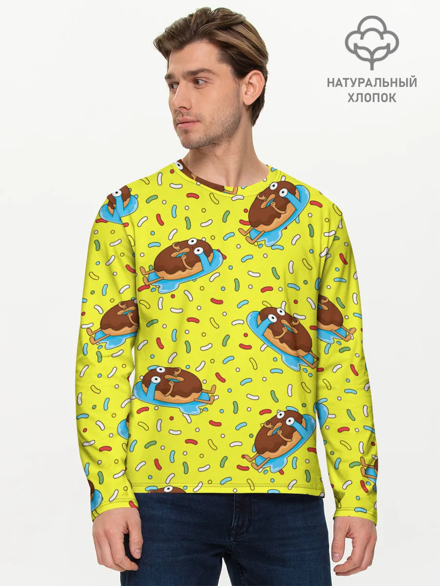 Мужской лонгслив базовый / Плачущий пончик