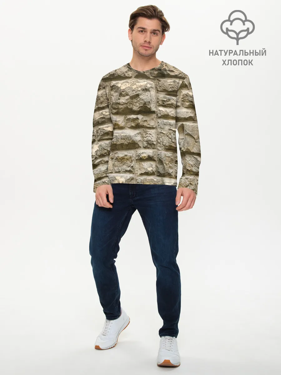 Мужской лонгслив базовый / Неровные блоки