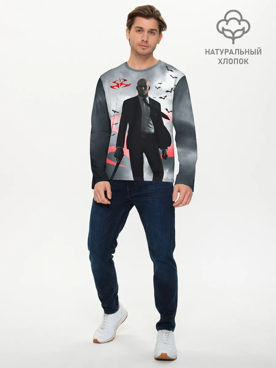 Мужской лонгслив базовый / Hitman | Агент 47