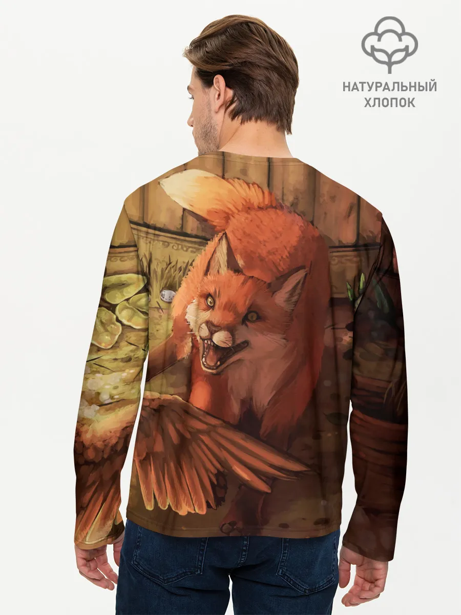 Мужской лонгслив базовый / Хищная лисица