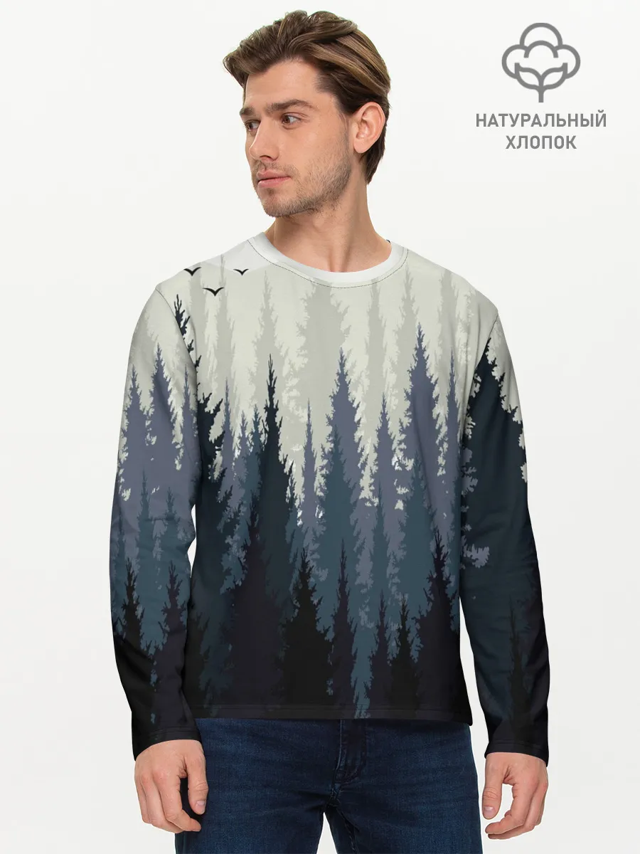 Мужской лонгслив базовый / Лес