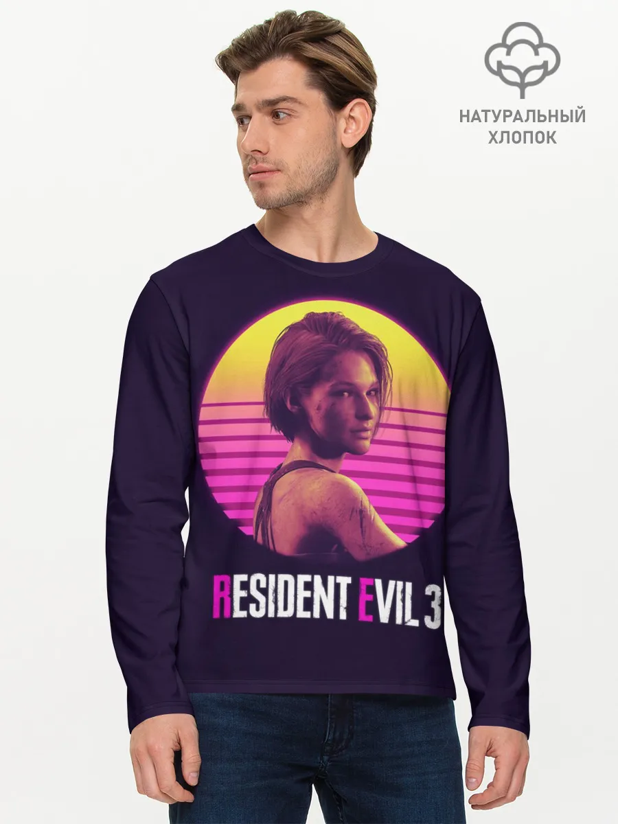 Мужской лонгслив базовый / RE3 | Jill неон