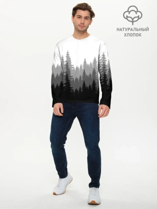 Мужской лонгслив базовый / Темный Лес