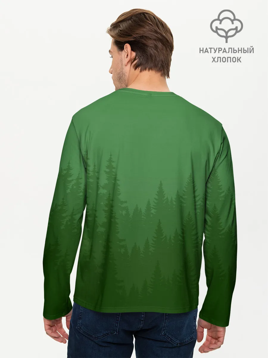 Мужской лонгслив базовый / Зеленый Лес