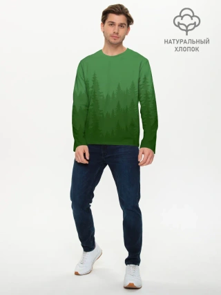 Мужской лонгслив базовый / Зеленый Лес