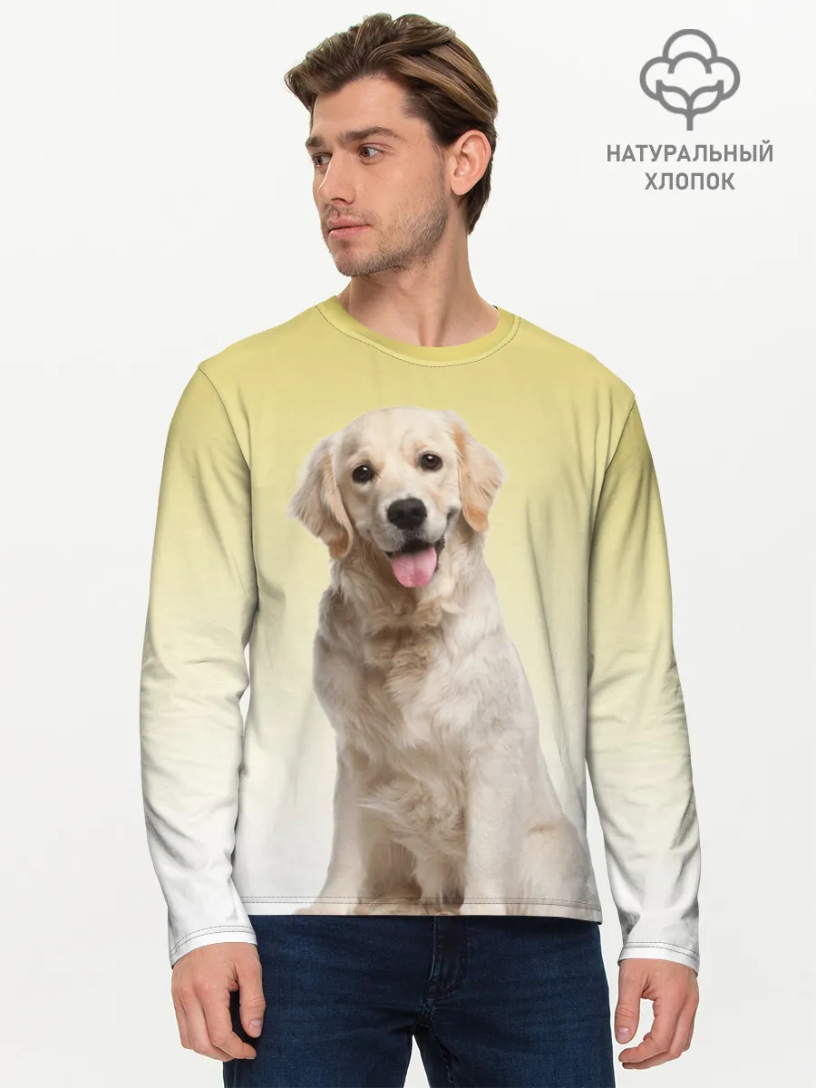 Мужской лонгслив базовый / Лабрадор ретривер пес