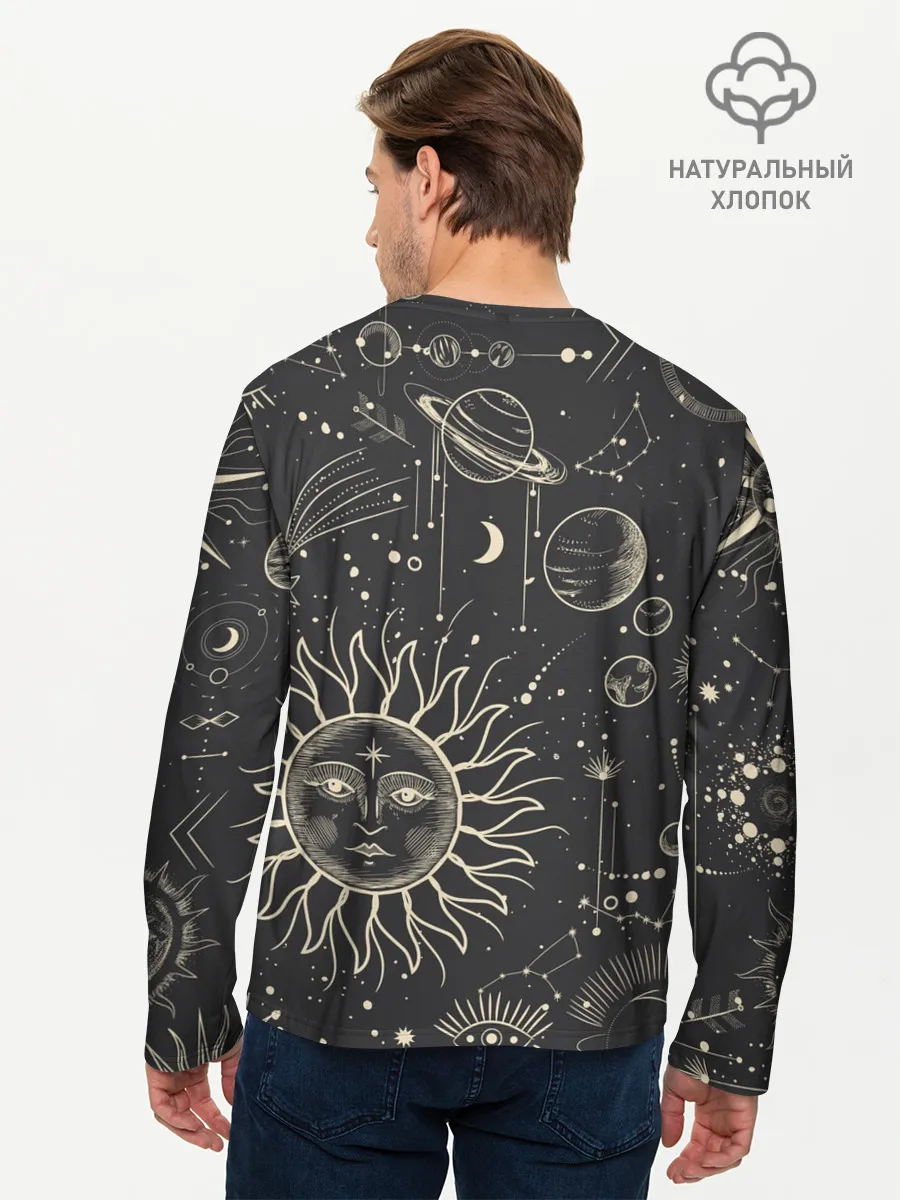 Мужской лонгслив базовый / звездное небо