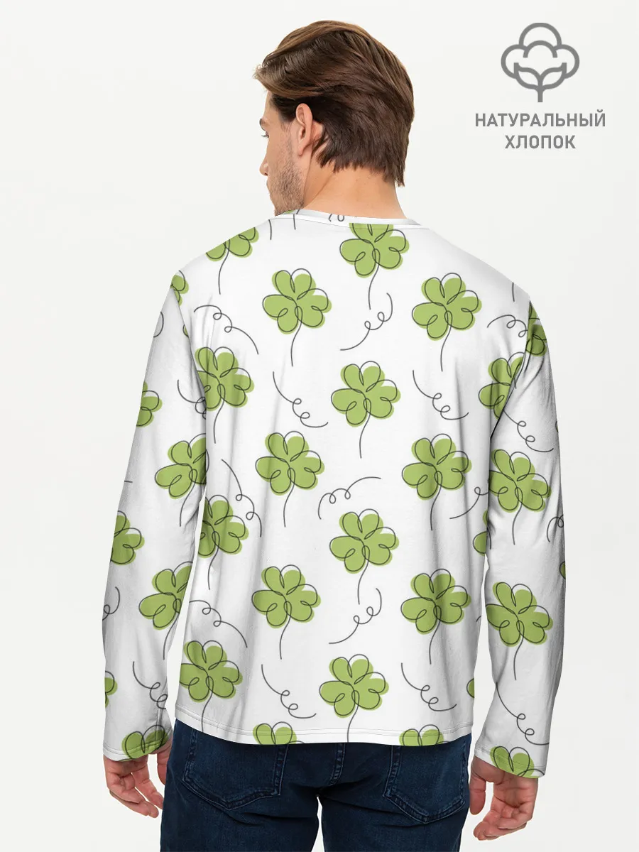 Мужской лонгслив базовый / Клевер на День святого Патрика