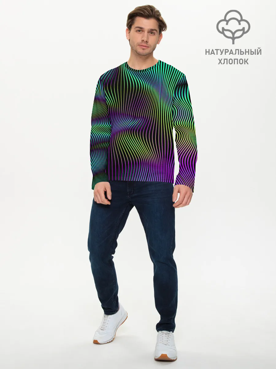 Мужской лонгслив базовый / Современная абстракция