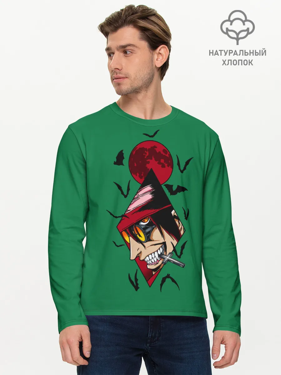 Мужской лонгслив базовый / Алукард в ромбе