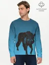 Мужской лонгслив базовый / черный дух волка