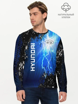 Мужской лонгслив базовый / Hyundai