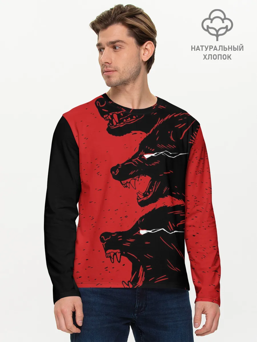 Мужской лонгслив базовый / Evil Wolves