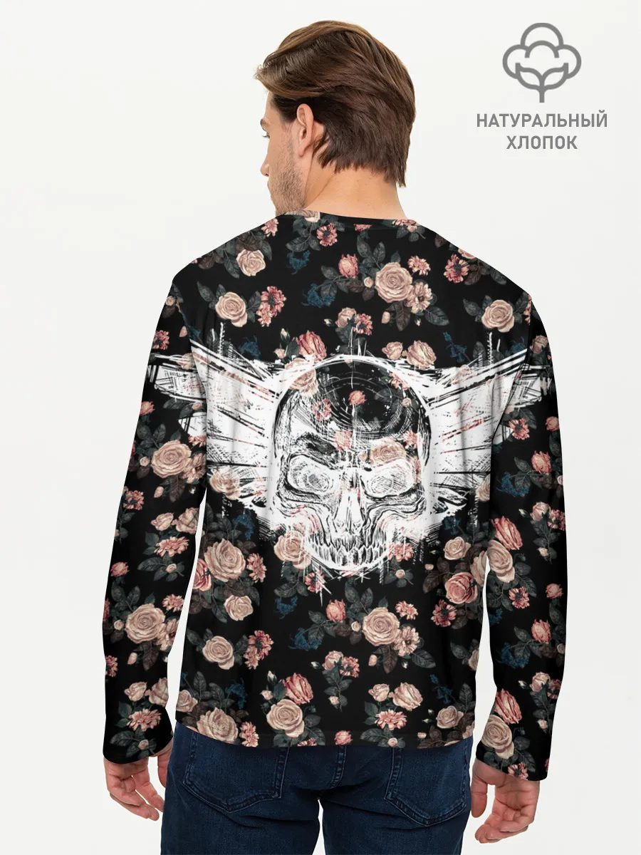 Мужской лонгслив базовый / Death and roses