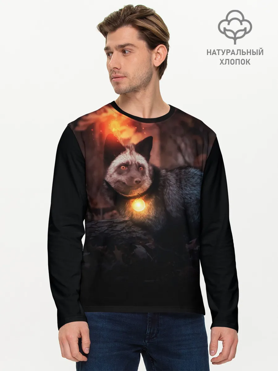 Мужской лонгслив базовый / Волшебная лисица