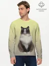 Мужской лонгслив базовый / персидская пушистая кошка