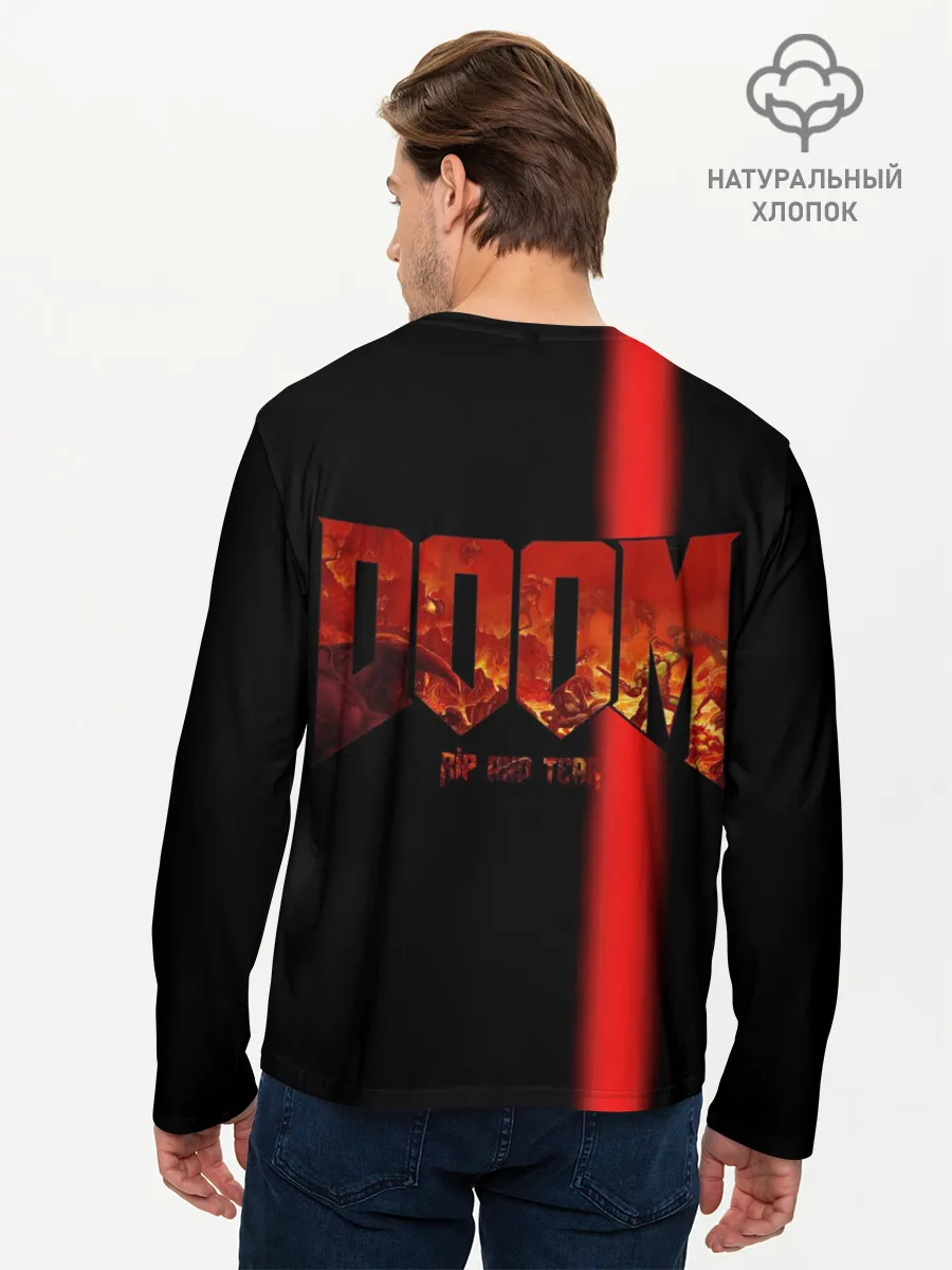 Мужской лонгслив базовый / Doom | Rip and Tear