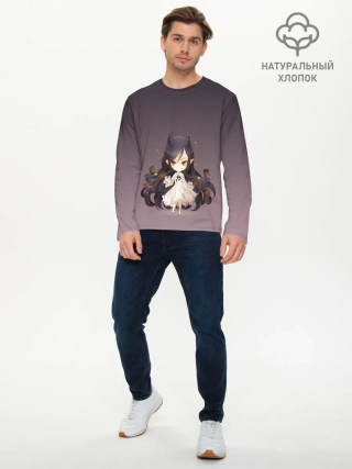 Мужской лонгслив базовый / демоница волосы змеи милашка