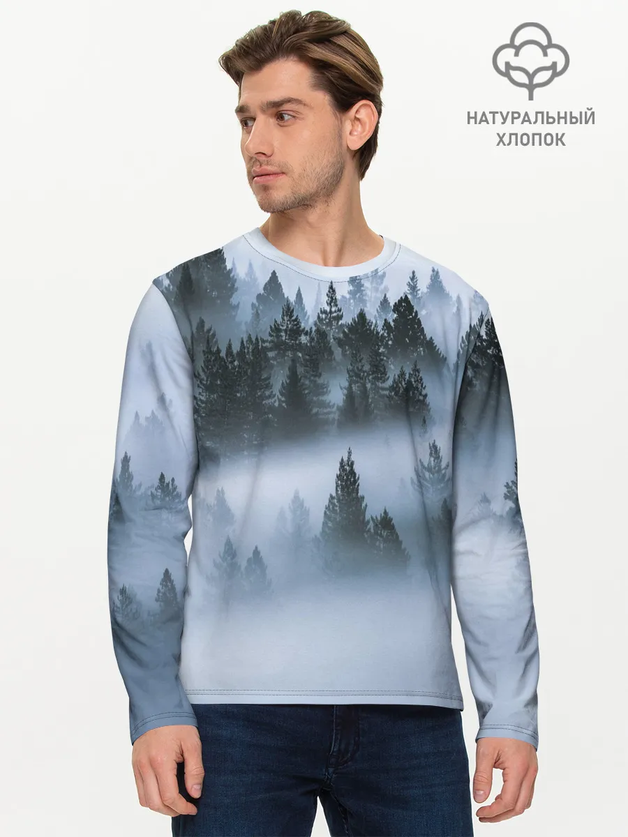 Мужской лонгслив базовый / Сумеречный лес