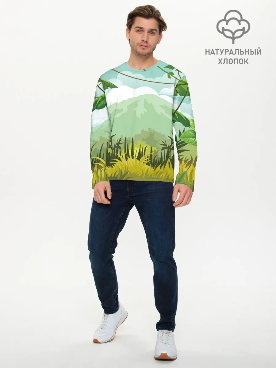 Мужской лонгслив базовый / Тропики
