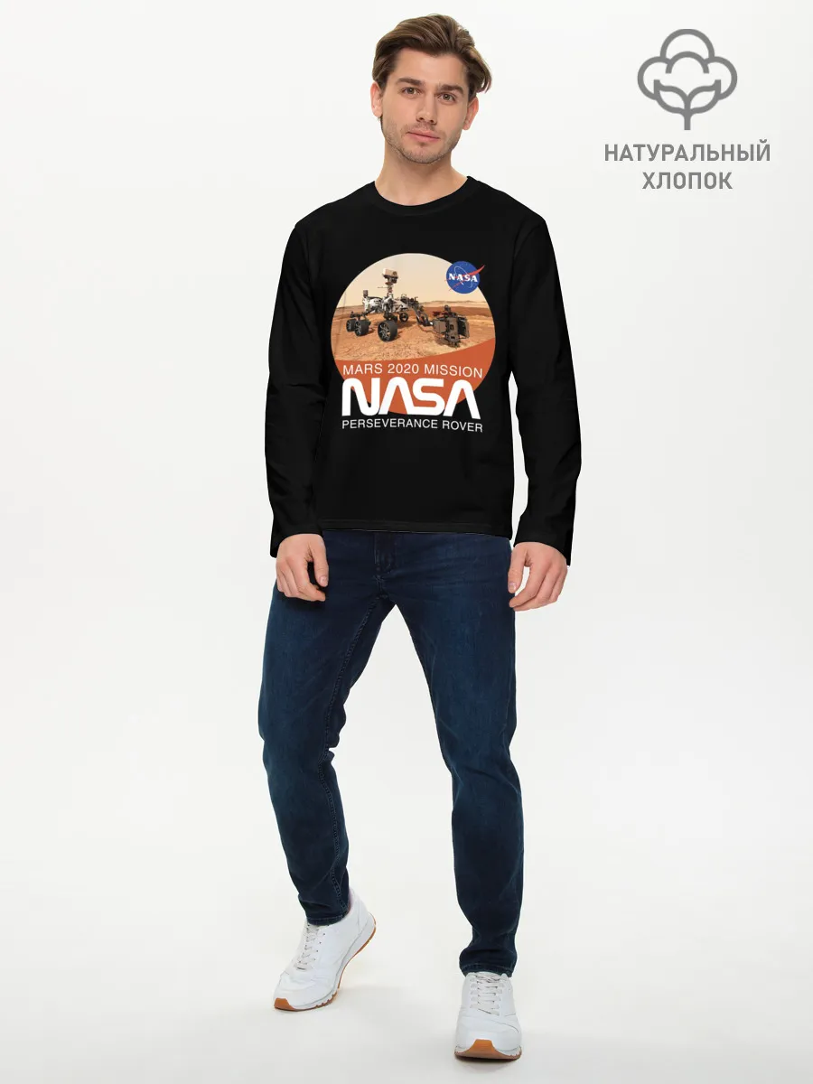 Мужской лонгслив базовый / NASA - Perseverance