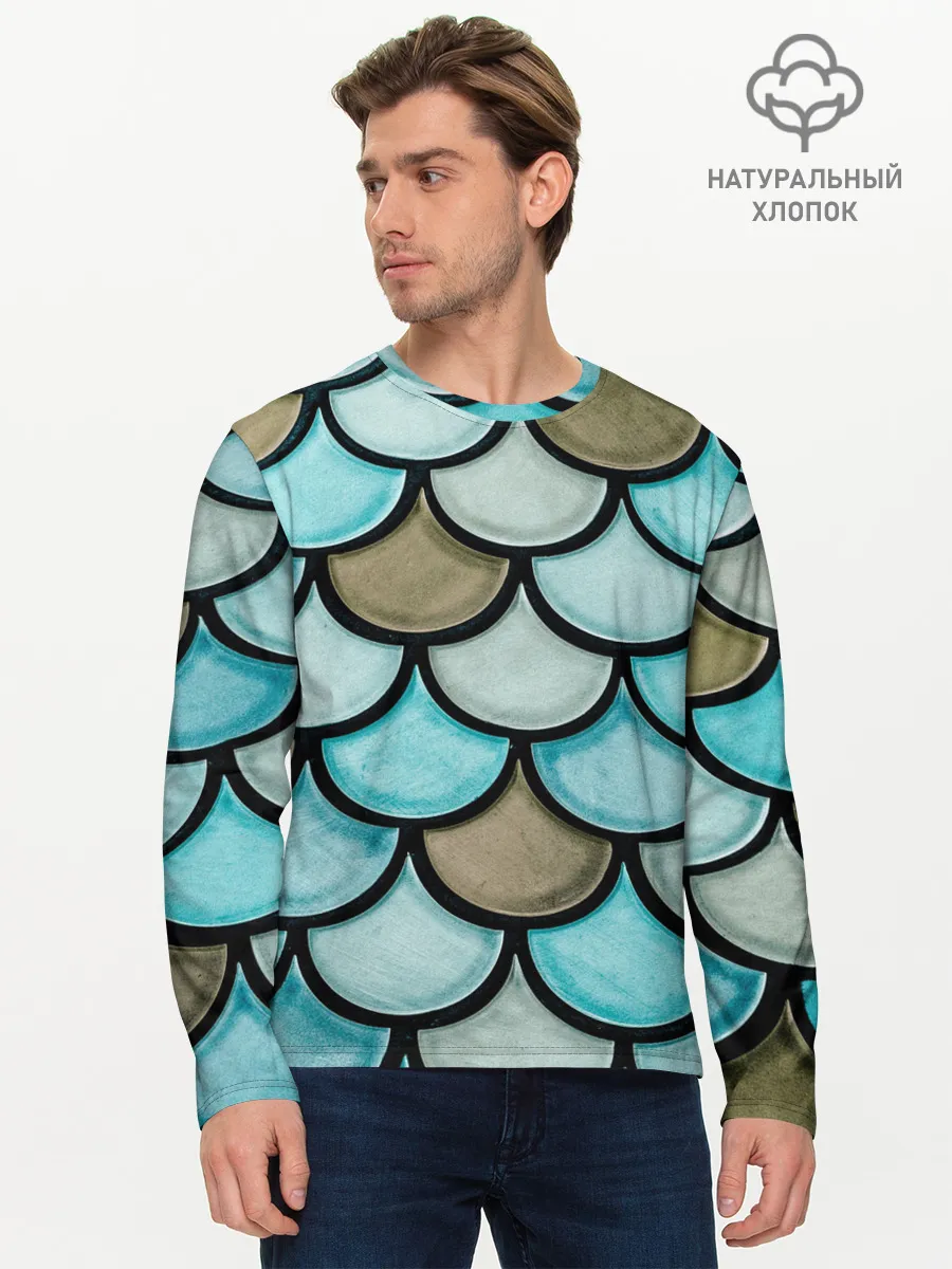 Мужской лонгслив базовый / Кожа дракона