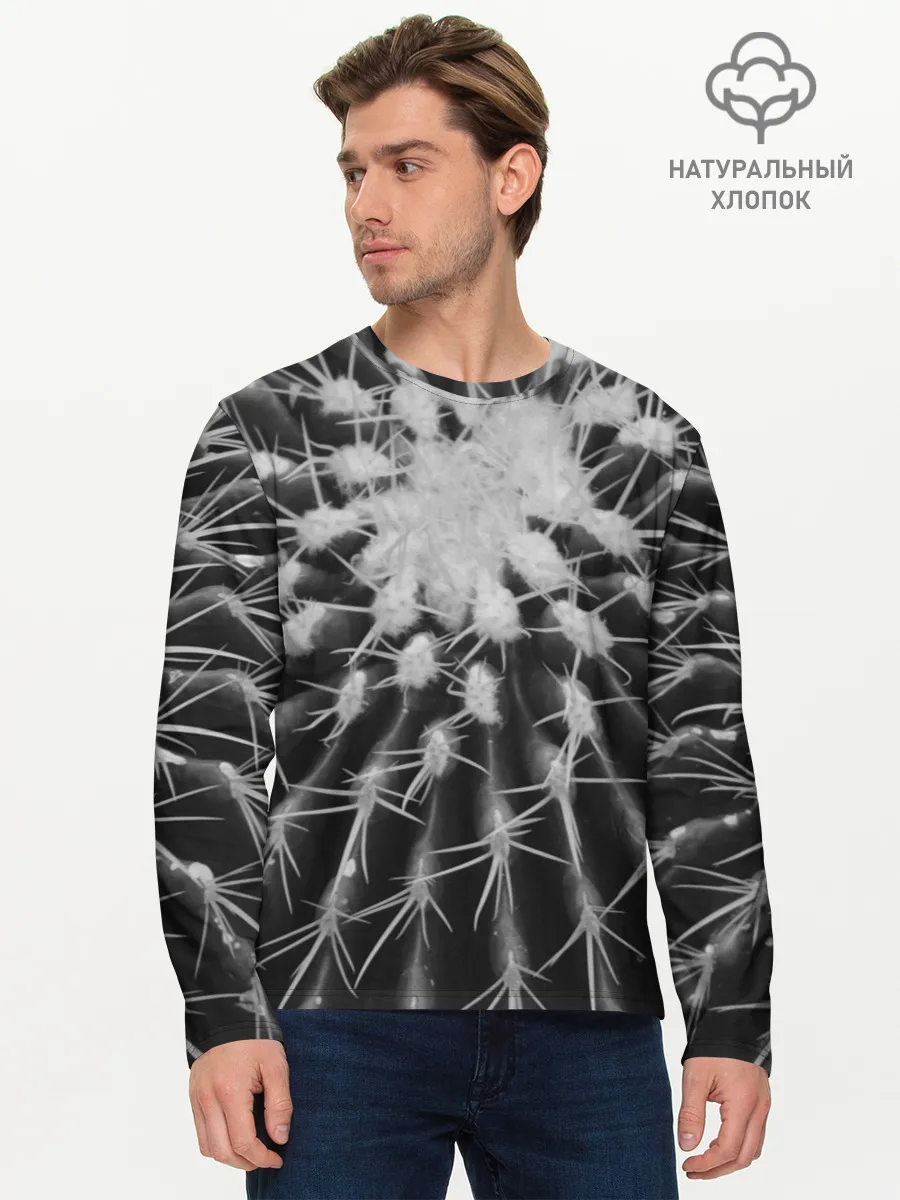 Мужской лонгслив базовый / Кактусовый