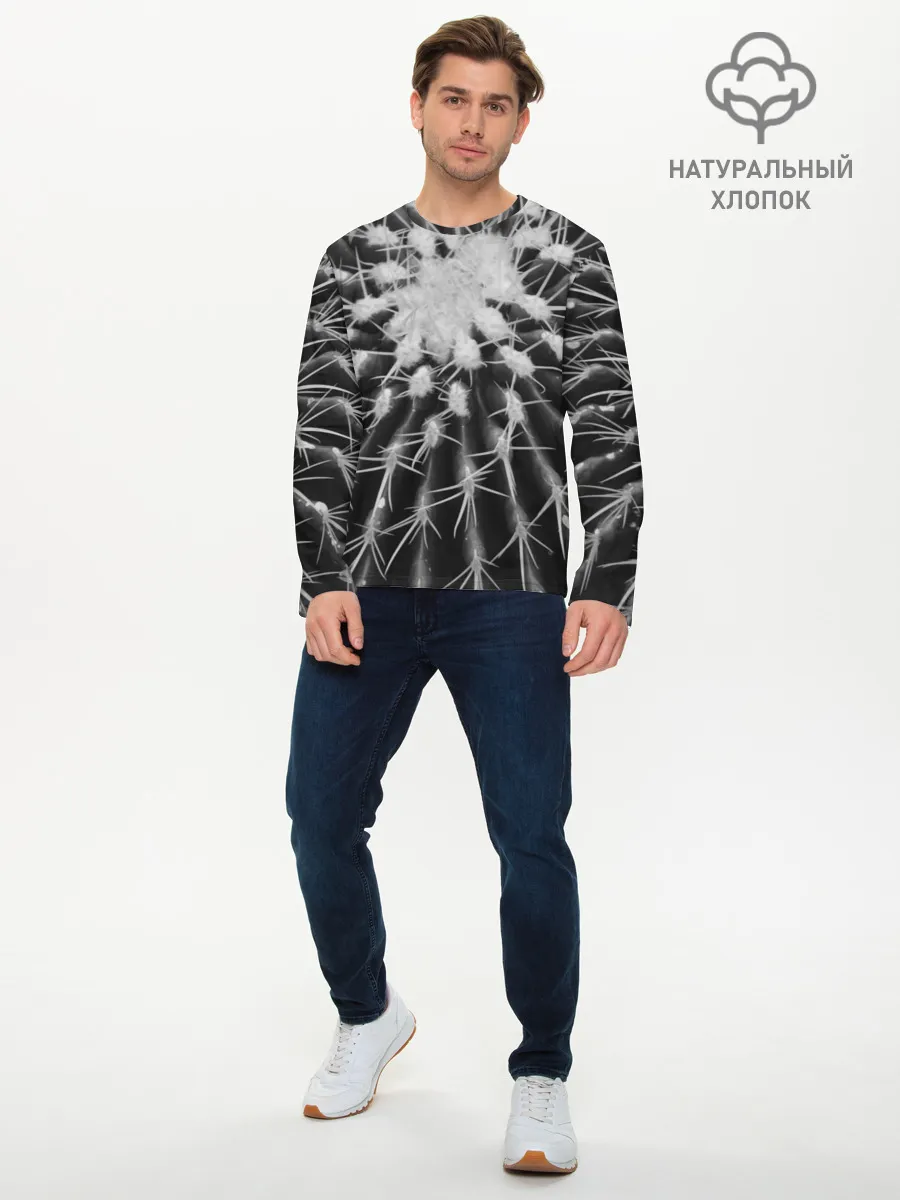 Мужской лонгслив базовый / Кактусовый