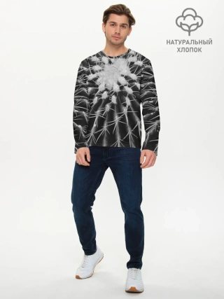 Мужской лонгслив базовый / Кактусовый