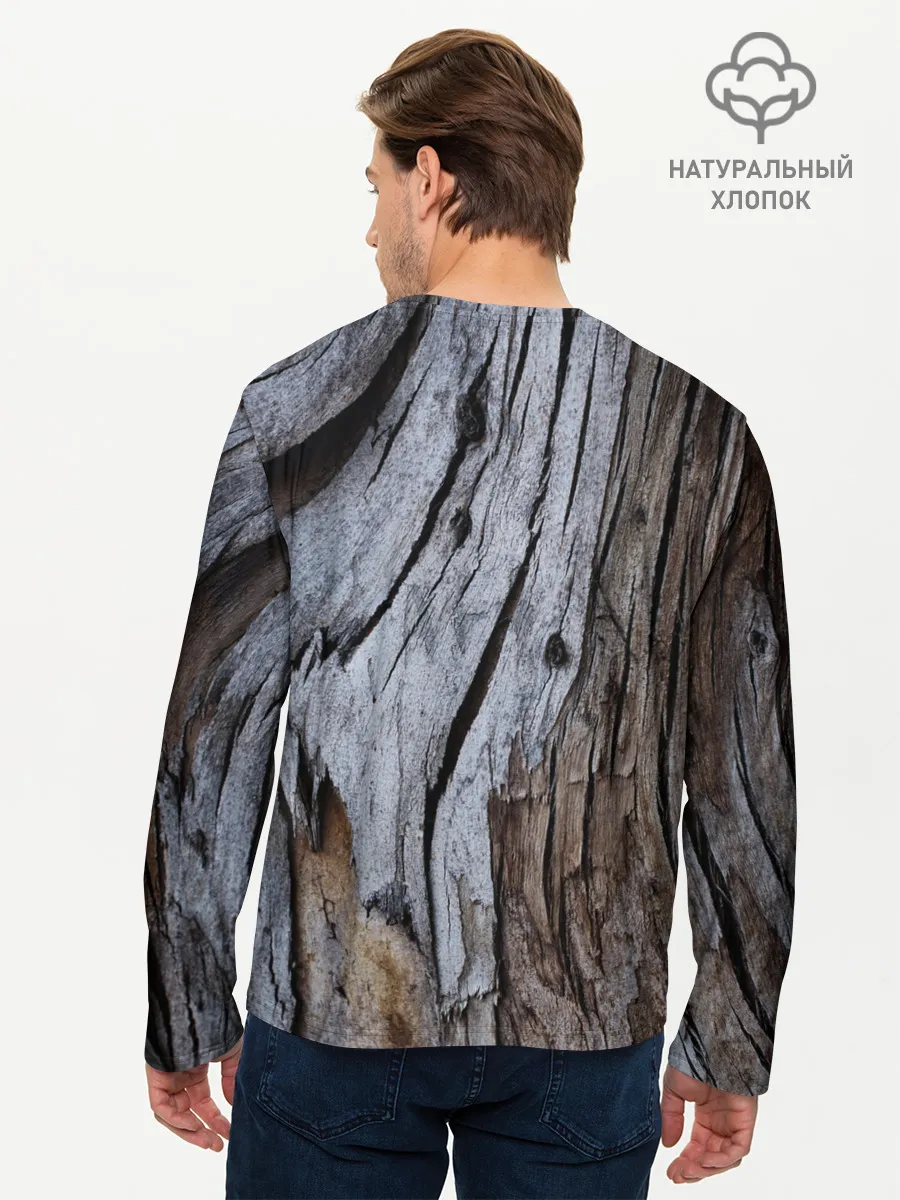 Мужской лонгслив базовый / Древесная кора